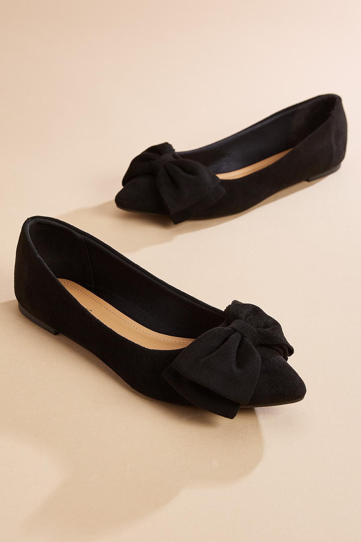 black velvet bow flats | Versona