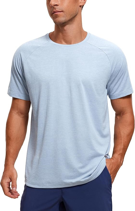 CRZ YOGA Crewneck Workout Shirts for Men - Quick Dry Running Athletic T-Shirts Lightweight Basic ... | Amazon (US)