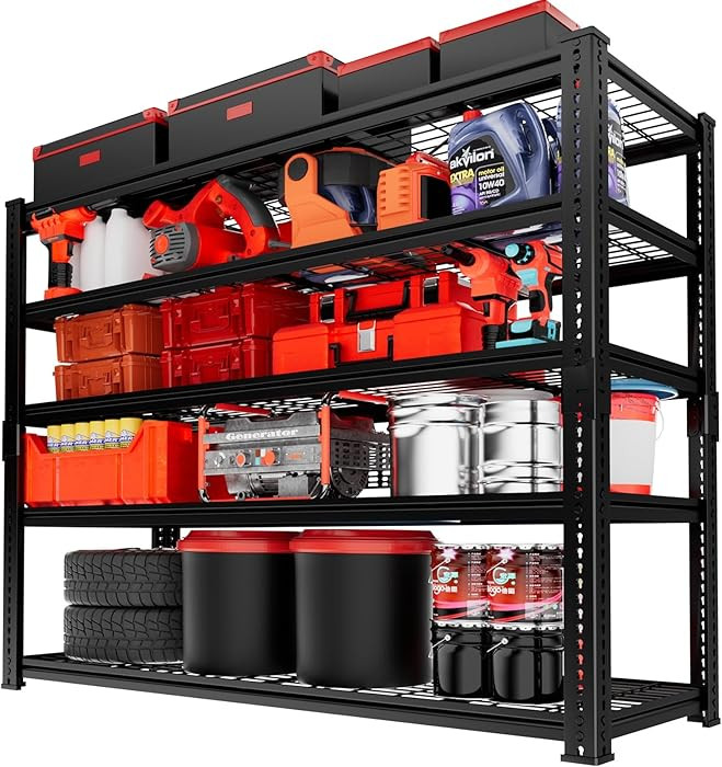 Storage Shelves, Garage Shelving Heavy Duty 2800 LBS Capacity, 48"L x 18"W x 72"H Adjustable Meta... | Amazon (US)