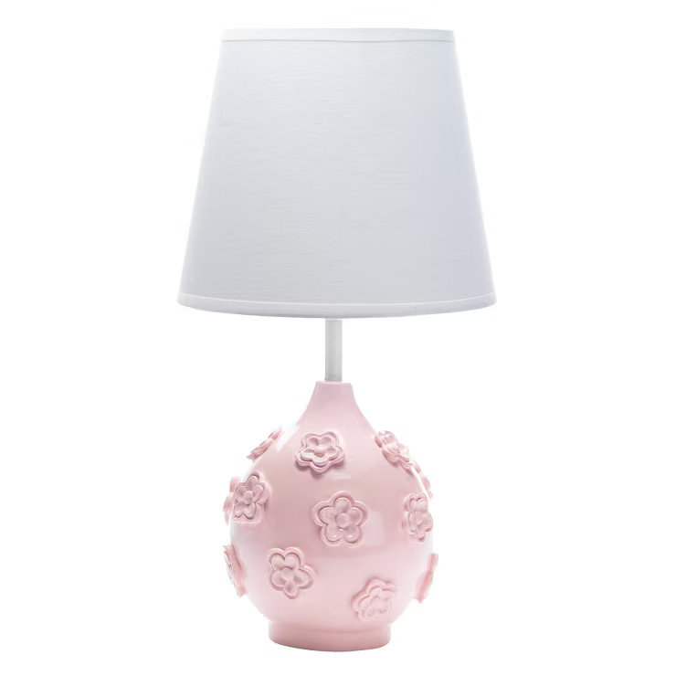 Lambs & Ivy Signature Botanical Baby Pink Floral Nursery Lamp with Shade & Bulb | Target