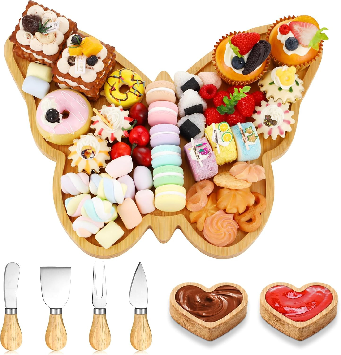 Butterfly Charcuterie Boards Set Large Butterfly Platter and Knife Set Cheese Fruit Cracker Charc... | Amazon (US)