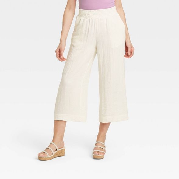 Women's High-Rise Cropped Wide Leg Pull-On Pants - A New Day™ | Target