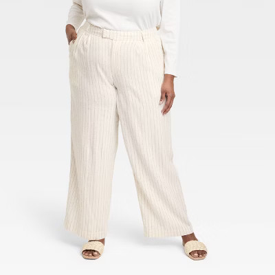 Women's High-Rise Linen Wide Leg Fluid Pants - A New Day™ | Target