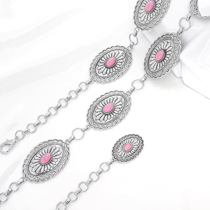 XZQTIVE Women Boho Chain Belts For Dresses Jeans Western Cowgirl Waist Links Belt Adjustable Meta... | Amazon (US)