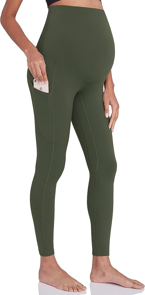 Enerful Women's Maternity Workout Leggings Over The Belly Pregnancy Active Wear Athletic Soft Yog... | Amazon (US)