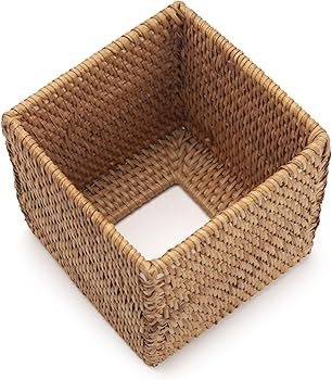 Rattan Tissue Box Cover Natural Woven Facial Napkin Holder Square (Natural, 5.5x5.5x5.9 Inch) | Amazon (US)