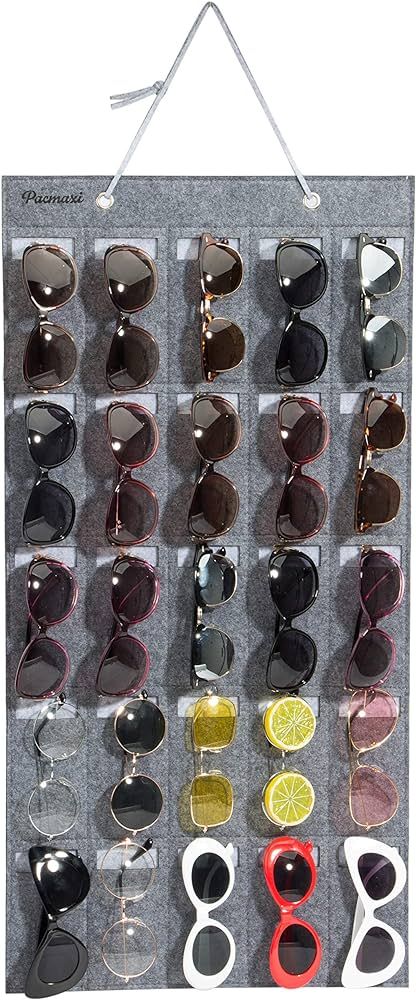 PACMAXI Sunglasses Storage Organizer, Wall Pocket Mounted by Sunglasses, Hanging Eyeglasses Stora... | Amazon (US)