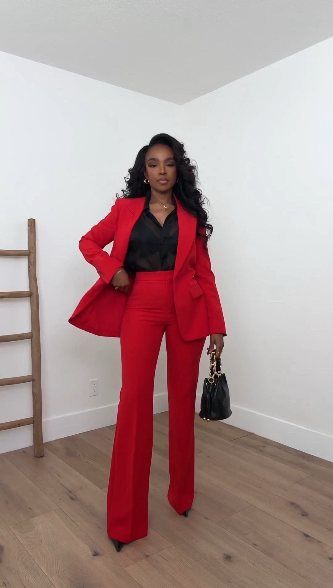 A bold red power-suit moment — this tailored @Express set paired with a sheer black top is confident, polished, and instantly holiday-ready. The clean lines, rich color, and sculpted trousers create a powerful silhouette that makes an entrance without even trying.

Perfect for holiday parties, work events, and elevated nights out.

📏 Sizing:
Blazer (XS) • Pants (4 Long) • Top (XS) • Heels (True to size)
Height — 5’4” | 138 lbs | Bust — 34D | Waist — 27” | Hips — 40”

red suit outfit ideas, chic holiday looks, elevated work-to-evening style, sheer top outfit inspiration, tailored winter fashion, powerful feminine style

✨ Everything linked below for easy shopping

Follow me on Instagram and YouTube @kirasfashionfinds

#LTKHoliday #LTKootd #LTKPetite