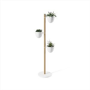 Umbra Floristand Planter, Freestanding Plant Storage, White/Natural | Amazon (US)