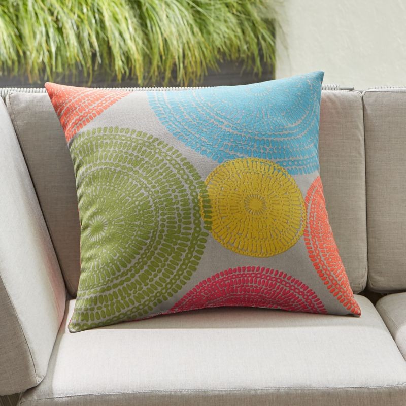 Mod Medallions 20" Sq. Outdoor Pillow + Reviews | Crate and Barrel | Crate & Barrel