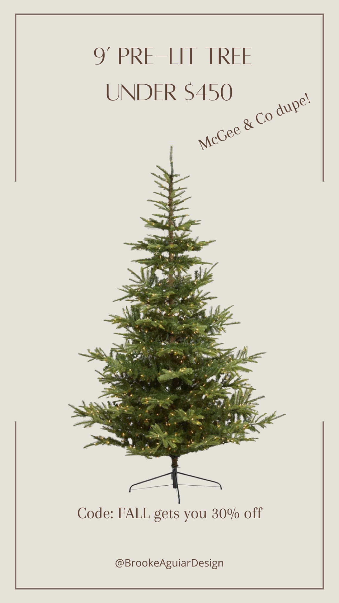 Don’t wait until November and pay full price! 
This 9’ pre-lit Christmas tree comes to $415 when you use promo code FALL right now! 
This is a major dupe for McGee & Co favorite faux tree! 

#LTKhome #LTKHoliday #LTKSeasonal