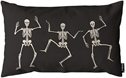 EKOBLA Halloween Skull Throw Pillow Covers Vintage Design Skeleton Funny Fashion Cool Black and W... | Amazon (US)