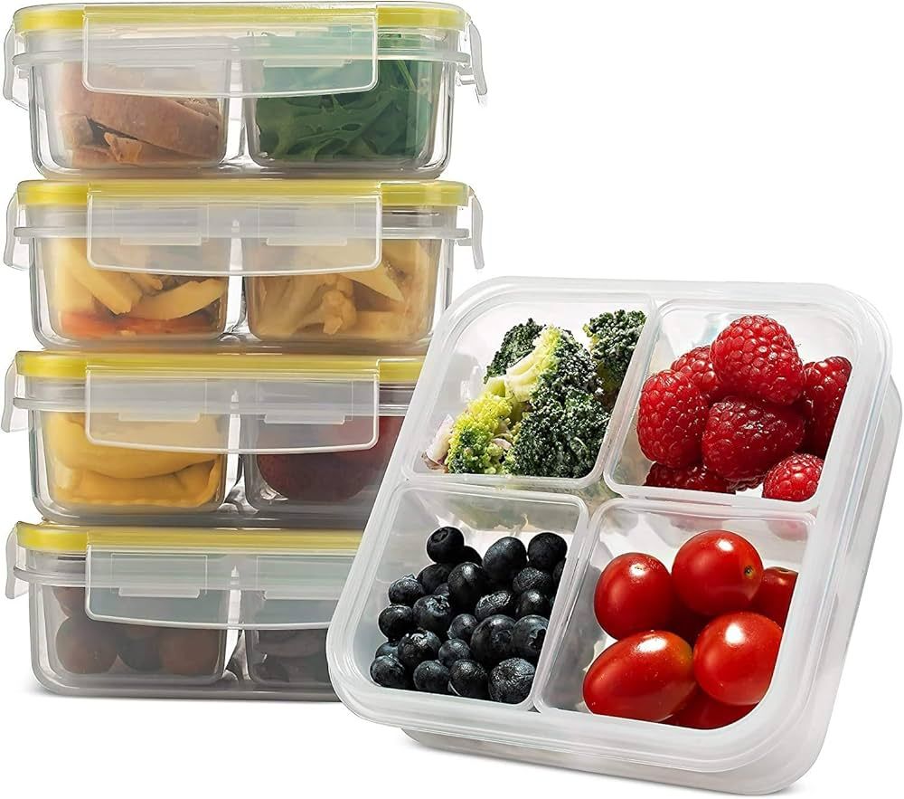 Komax Biokips Snack Containers – Bento Box Meal Prep Container Set w/4 Compartments – Portion... | Amazon (US)