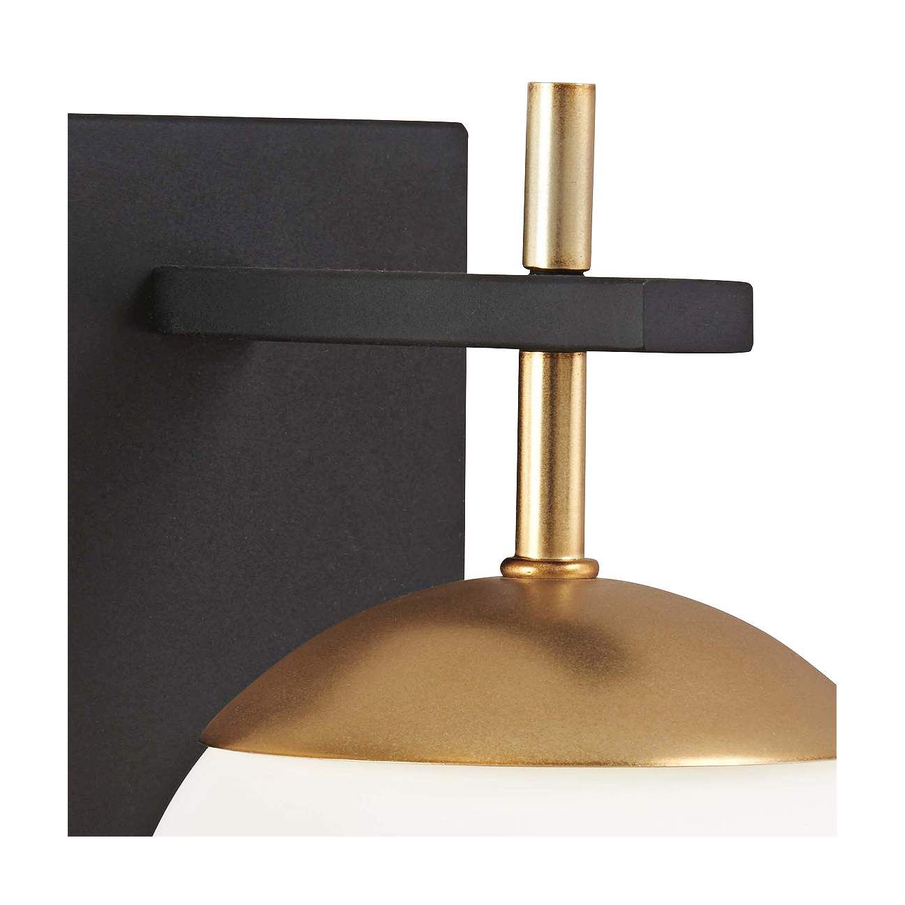 George Kovacs Alluria 9 3/4" High Black and Gold Wall Sconce | LampsPlus.com
