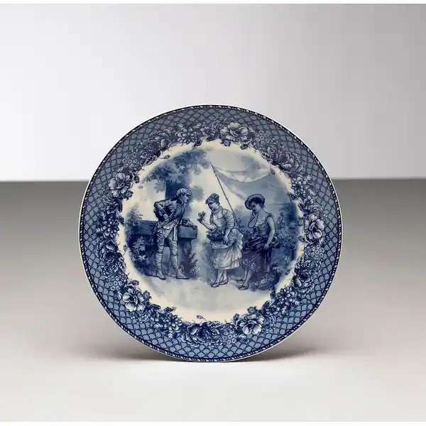 Marlar Porcelain Decorative 8.5" Dinner Plate, Blue - Bed Bath & Beyond - 42708271 | Bed Bath & Beyond