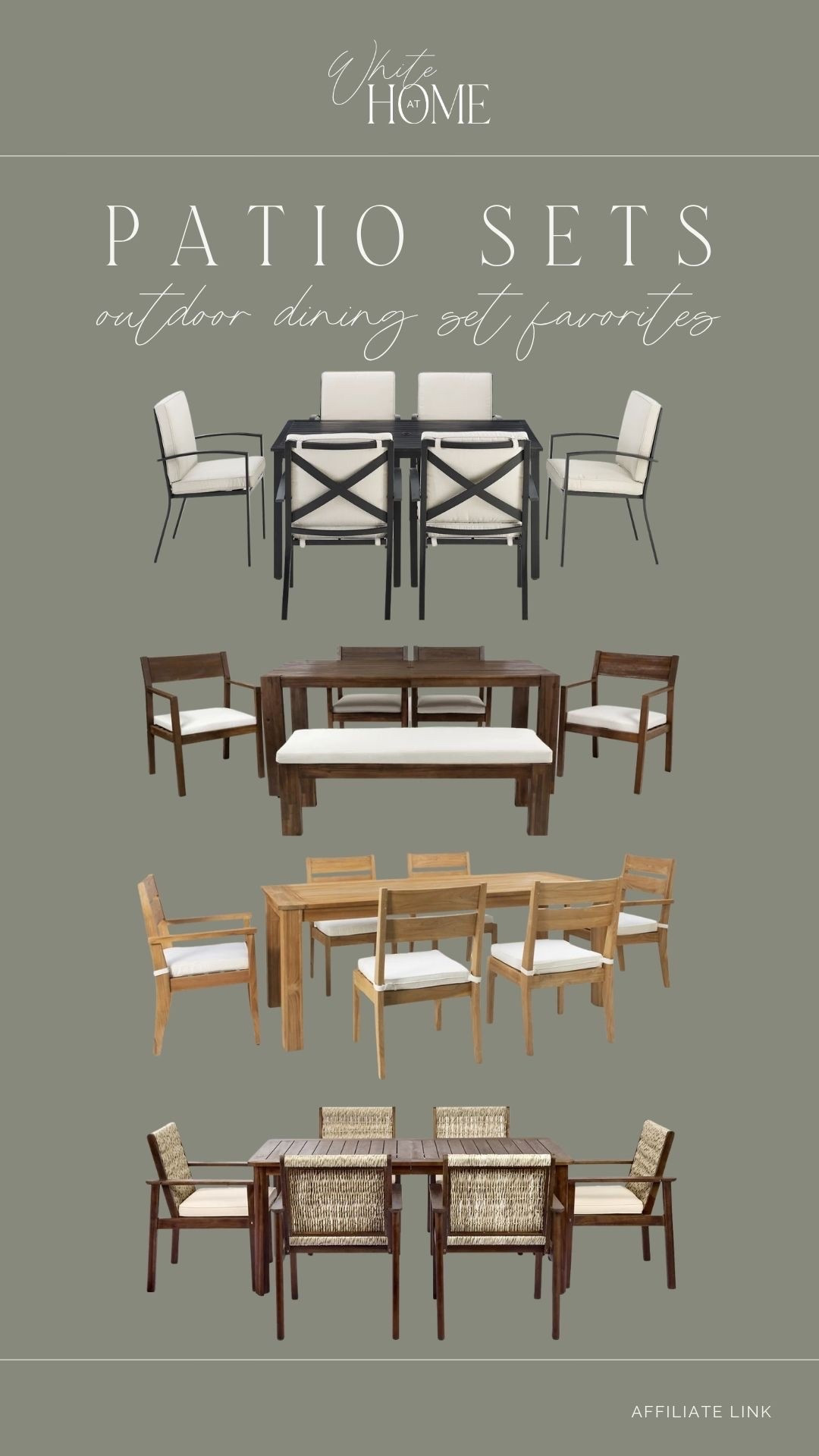 Outdoor dining during the warmer months is one of our favorites! These sets are all beautiful and come in various sizes and price points. An easy way to elevate your patio or porch and make it functional.

#LTKHome #LTKSeasonal