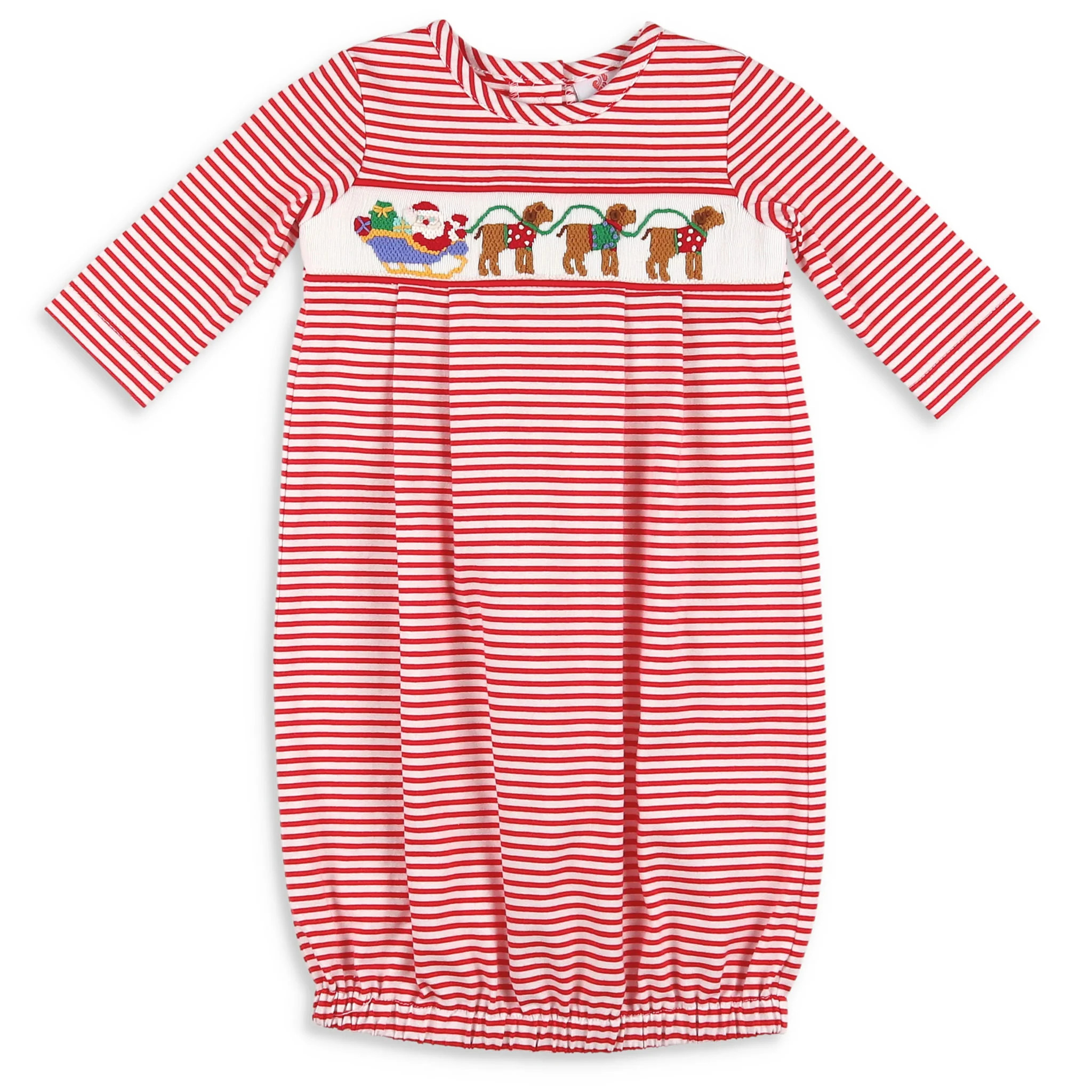 Unisex Gown - Santa Dogs - Shrimp and Grits Kids | Shrimp and Grits Kids