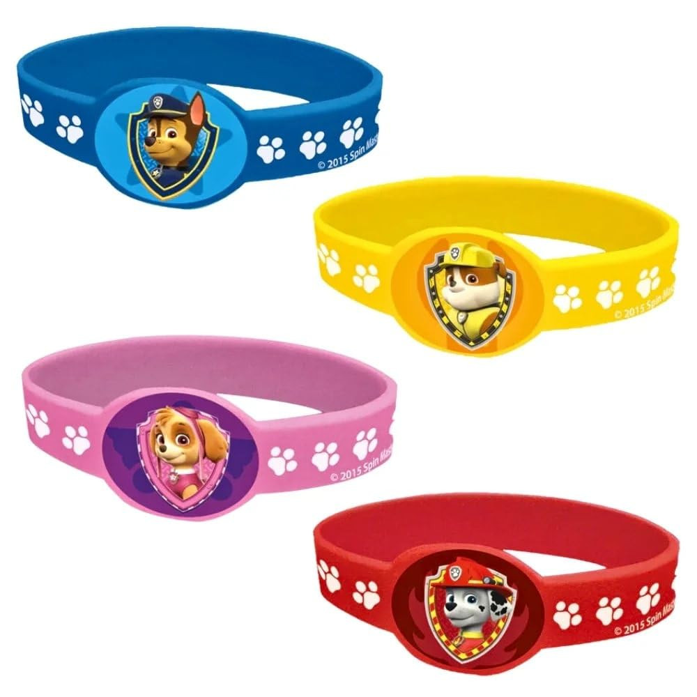 Unique Assorted Colors Paw Patrol Stretchy Bracelets - 3.50" x 1.25" (Pack Of 4) Kids Bracelets -... | Amazon (US)