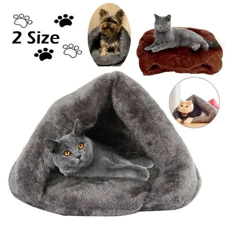 Pet Cat Dog Sleeping Bed Kennel Puppy Cave House Super Soft Mat Dog Blanket Cat Pad Pet Warm Nest | Walmart (US)