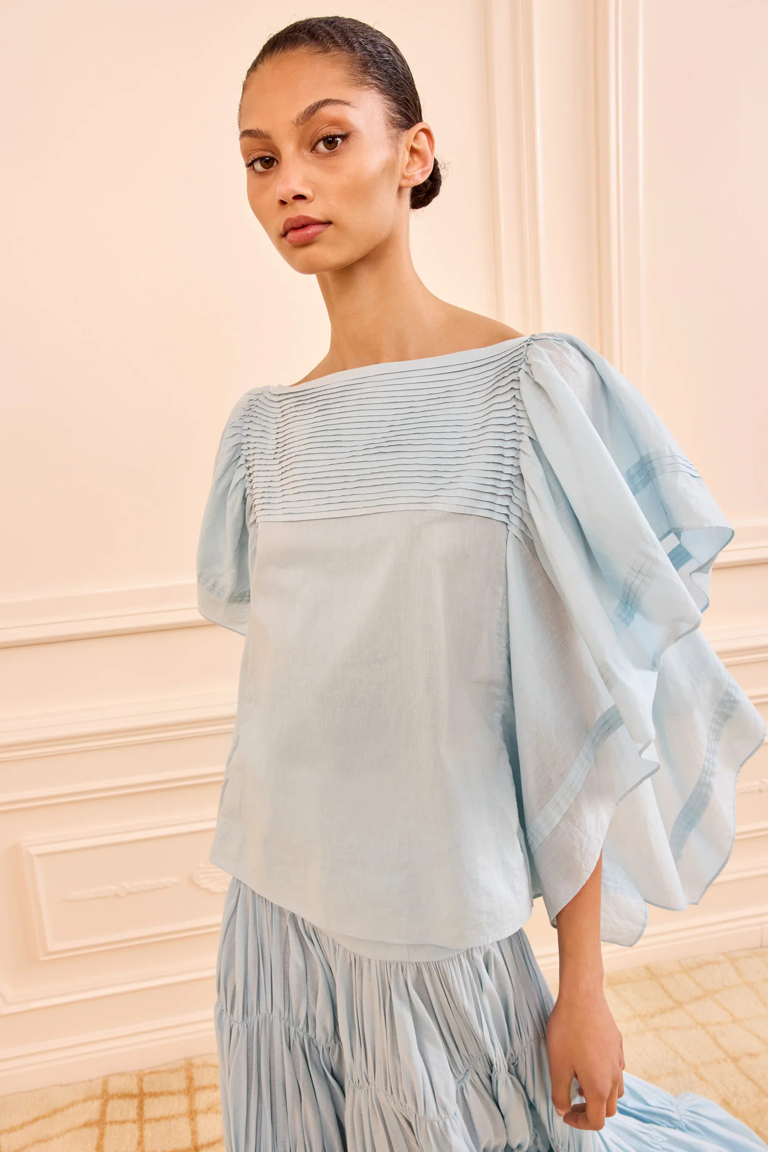Lu Top with Flutter Sleeve

          Adriatic | Ulla Johnson