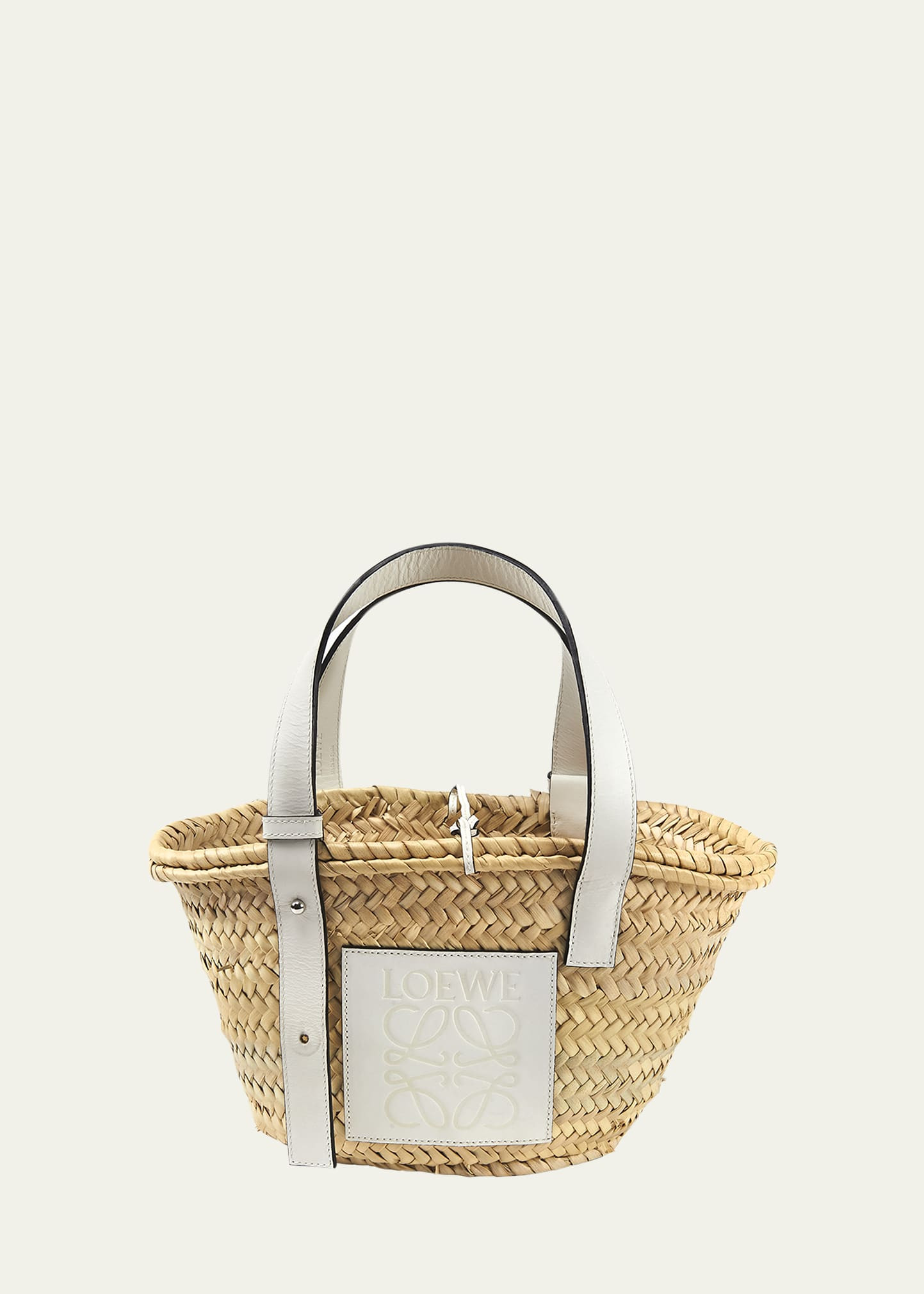 Loewe x Paula’s Ibiza Basket Small Bag in Palm Leaf with Leather Handles | Bergdorf Goodman