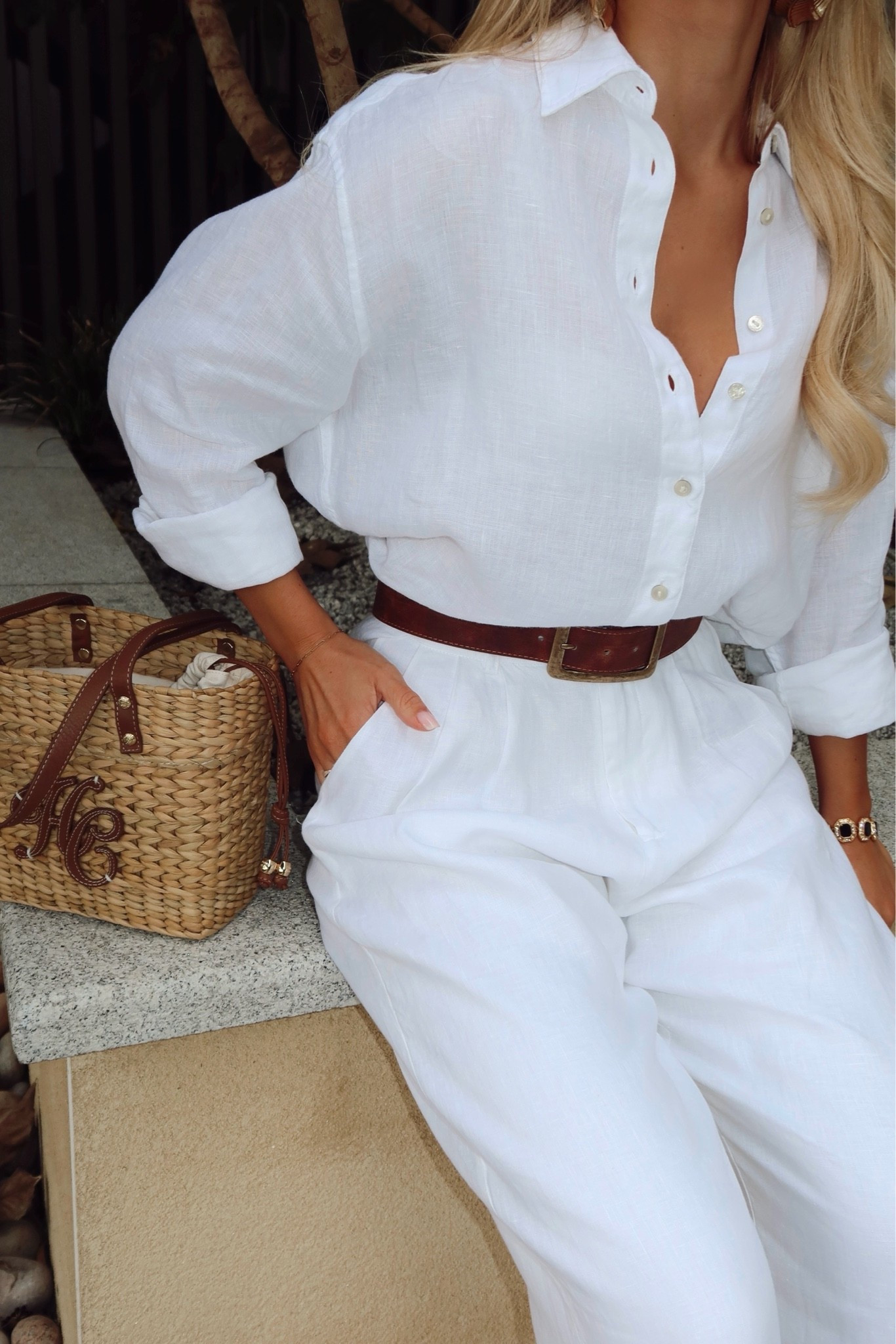 @Holland Cooper  @DISSH 
Linen Shirt | Linen Trousers | Woven Bag | Gold Hoop Earrings | Tan Belt | Euro Summer | Quiet Luxury | Resort Style | White Outfit | Summer Outfits | Wide Leg Trousers | Riviera Chic | Raffia Bag | Holiday Outfits |

#LTKuk #LTKsummer #LTKeurope