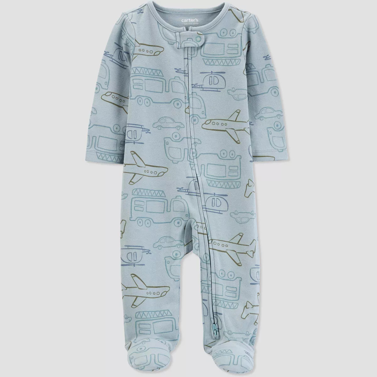 Carter's Just One You®️ Baby Boys' Transportation Footed Pajama - Blue | Target