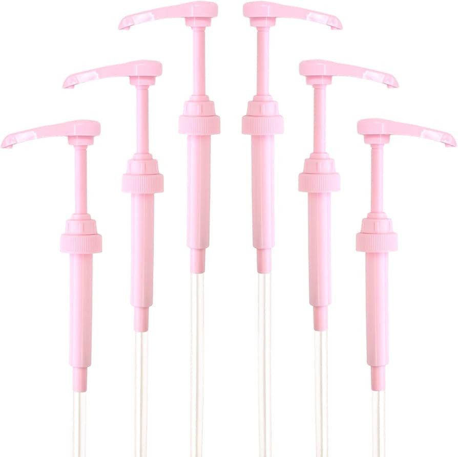 Pink Coffee Syrup Pump for 750 ml Bottles (Pack of 6) Fits Jordans Skinny, Torani, DaVinci, Upouria  | Amazon (US)