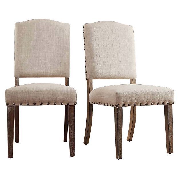 Set of 2 Cobble Hill Nailhead Accent Dining Chair Wood - Inspire Q | Target