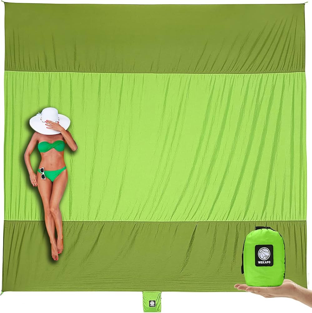 WEKAPO Beach Blanket Sandproof Waterproof, Extra Large Beach Mat, Oversized & Compact Sand Free, ... | Amazon (US)