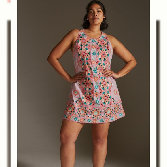 Anthropologie Embroidered & Appliqued Shift Dress Size /24W | Poshmark