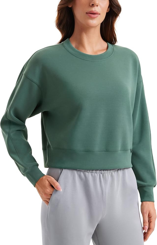 CRZ YOGA Womens SoftAura Crewneck Sweatshirt Long Sleeve Workout Casual Pullover Tops Basic Fall ... | Amazon (US)