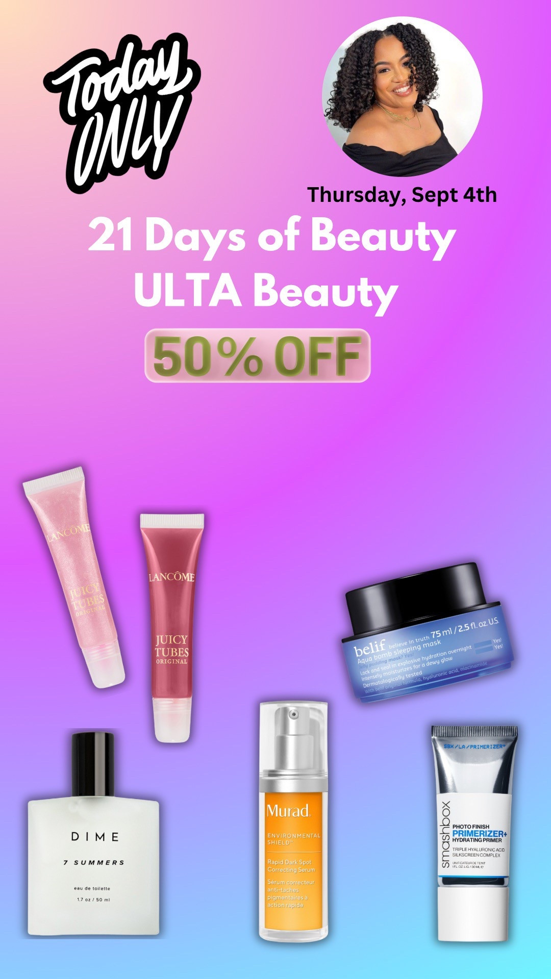 Ulta Beauty 21 days of beauty sale, Sept 4th deals! 

#LTKSaleAlert #LTKFindsUnder50 #LTKBeauty