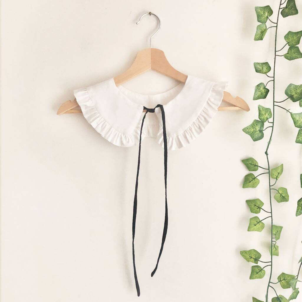 White Detachable Collar With Black Ties | Not On The High Street