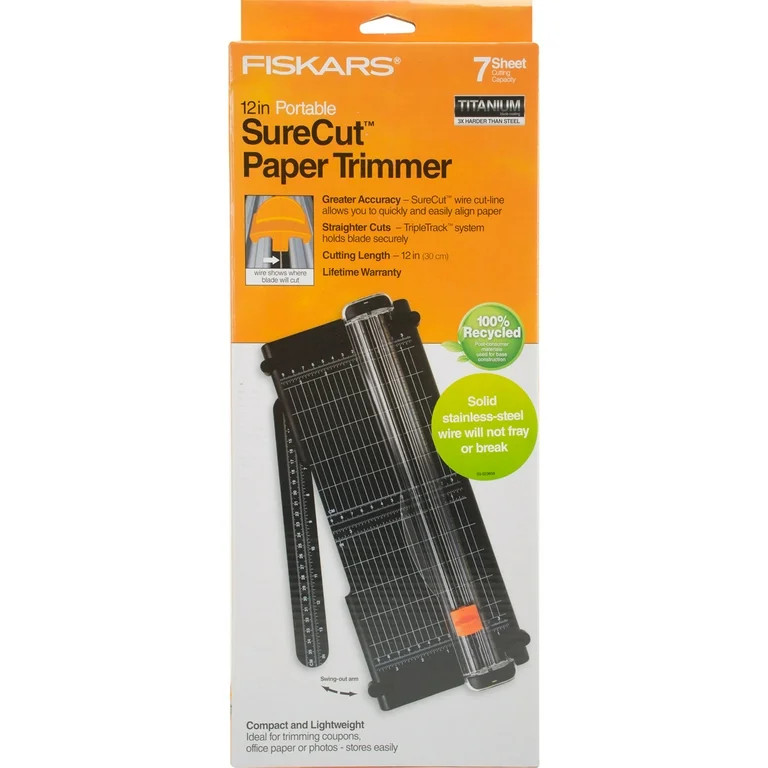 Fiskars SureCut Portable Trimmer with Recycled Cutline, 12 inch Cut, Black - Walmart.com | Walmart (US)