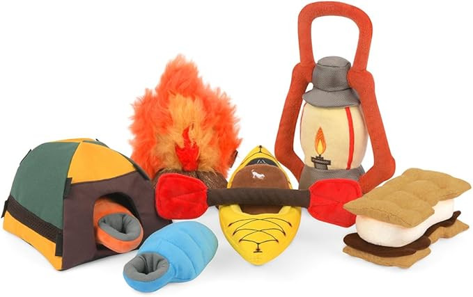 P.L.A.Y. Cute Plush Dog Toys - Camping, Outdoor Themed Durable Squeaker Chew Toys, Great for Pupp... | Amazon (US)