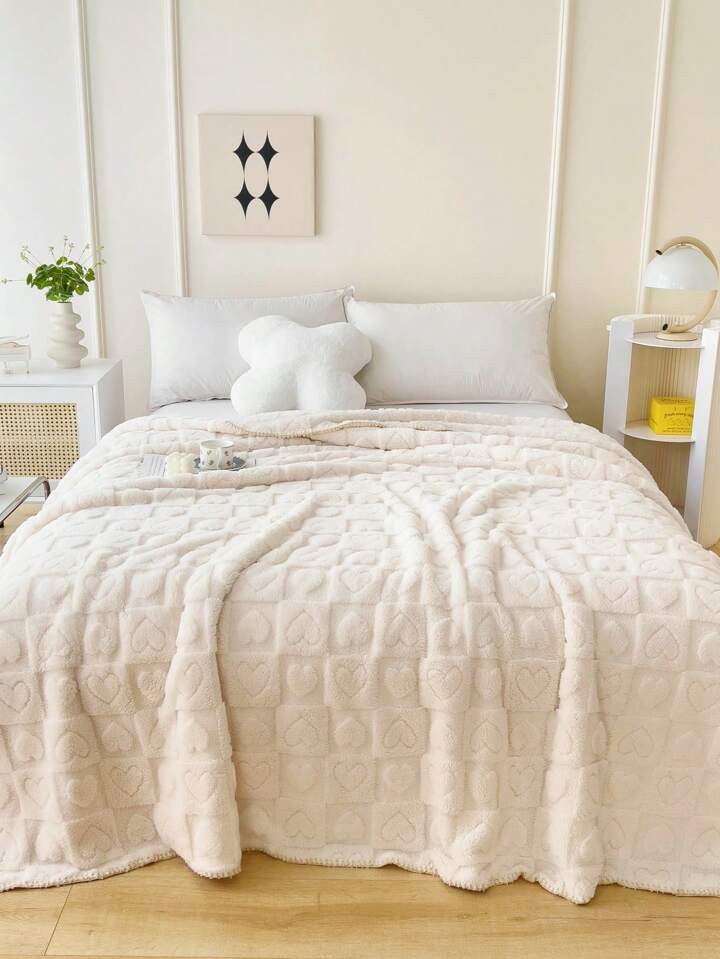 1 peça Cobertor coração moderno flanela suave & caloroso para vivo & casa decoração | SHEIN