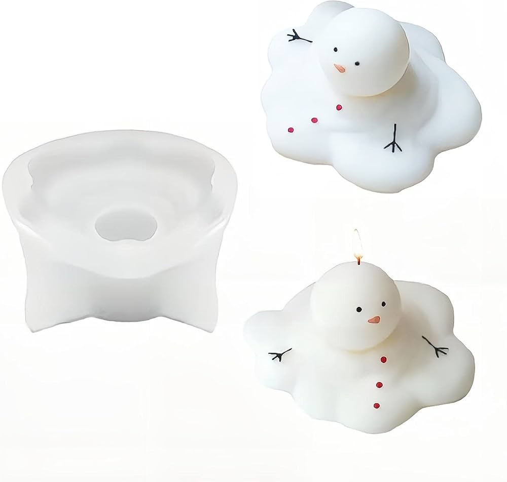 Silicone Mold Candle Making Cute Abstract Melting Snowman Design Christmas Party Decoration Candl... | Amazon (US)
