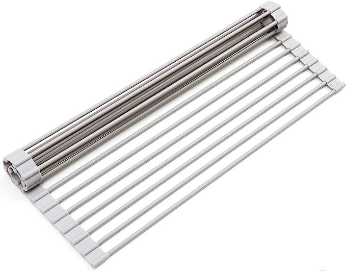 Surpahs Over the Sink Multipurpose Roll-Up Dish Drying Rack (Warm Gray, Large) | Amazon (US)