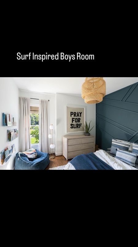 Our son’s surf inspired bedroom is so fun! 
.
.
Coastal bedroom
Kids bedroom
Coastal decor
Modern coastal


#LTKhome #LTKkids #LTKVideo