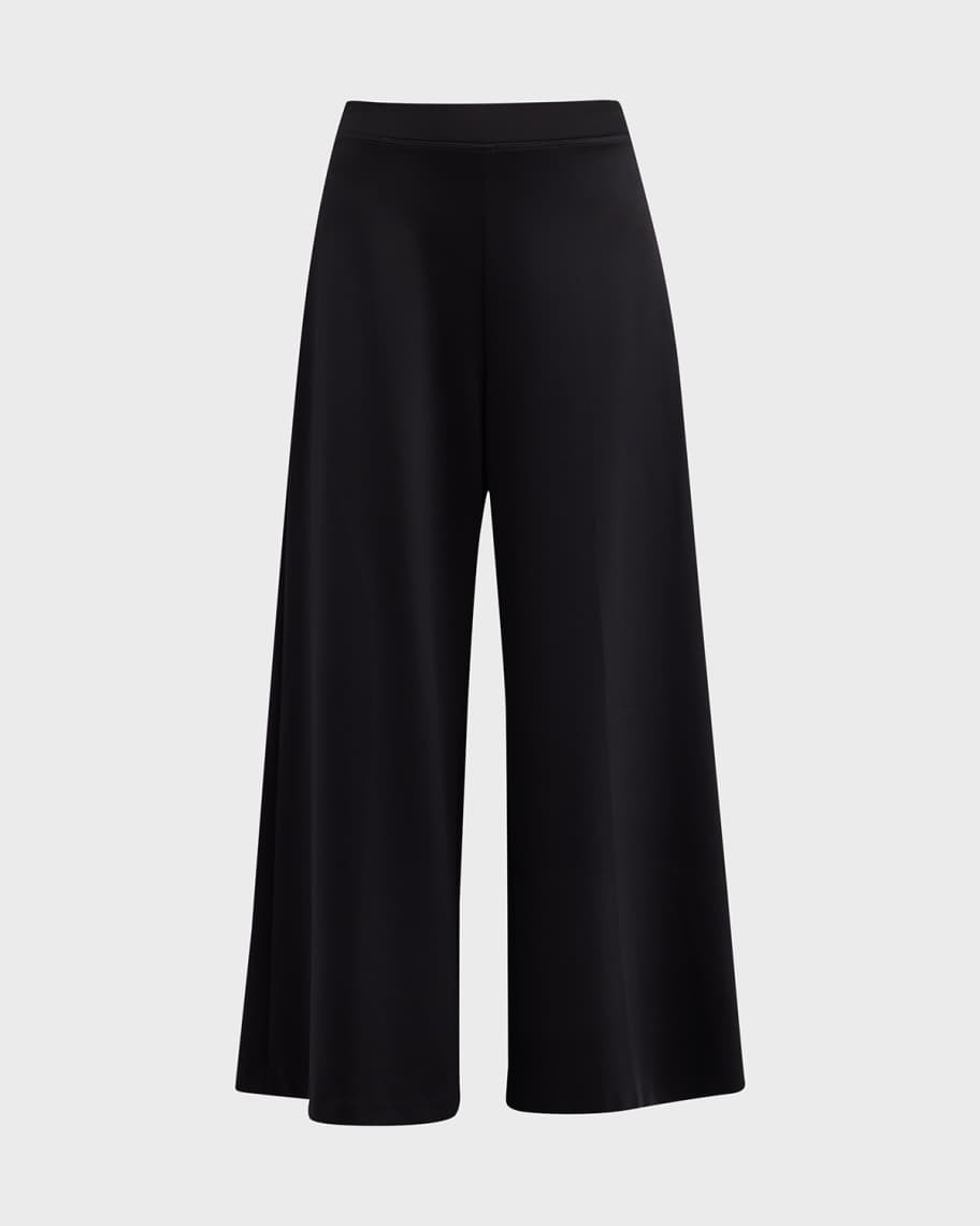 Scuba Double-Knit Pull-On Wide-Leg Culottes | Neiman Marcus