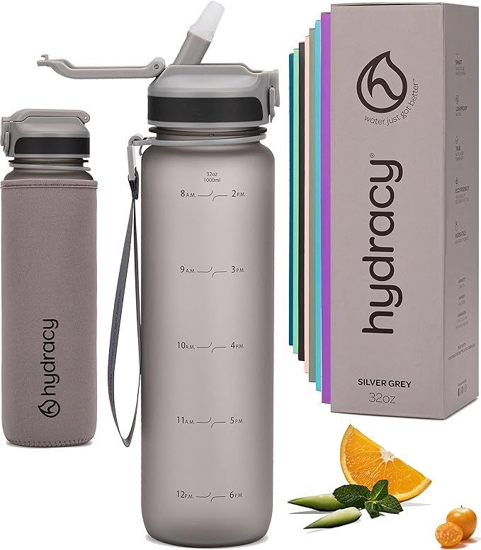 Hydracy Water Bottle with Times to Drink & Straw - Large 32 Oz BPA Free Motivational Water Bottle... | Amazon (US)