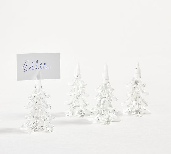 Holiday Tree Glass Place Card Holders - Set of 4 | Pottery Barn (US)
