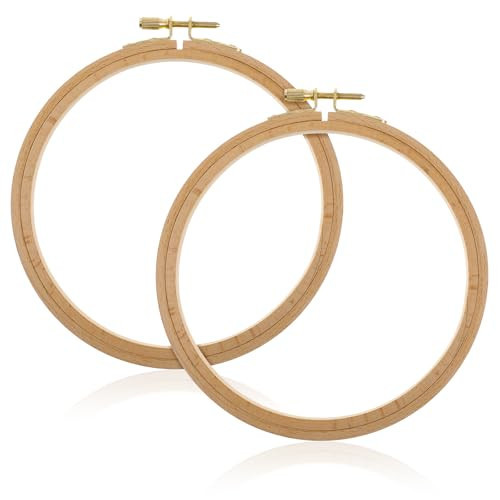 2 Pack 6 Inch Wood Embroidery Hoop, Cross Stitch Hoops Ring, Cross Stitch Supplies Beech Wooden Embroidery Frames for Art Craft Sewing, DIY Decoration | Amazon (US)