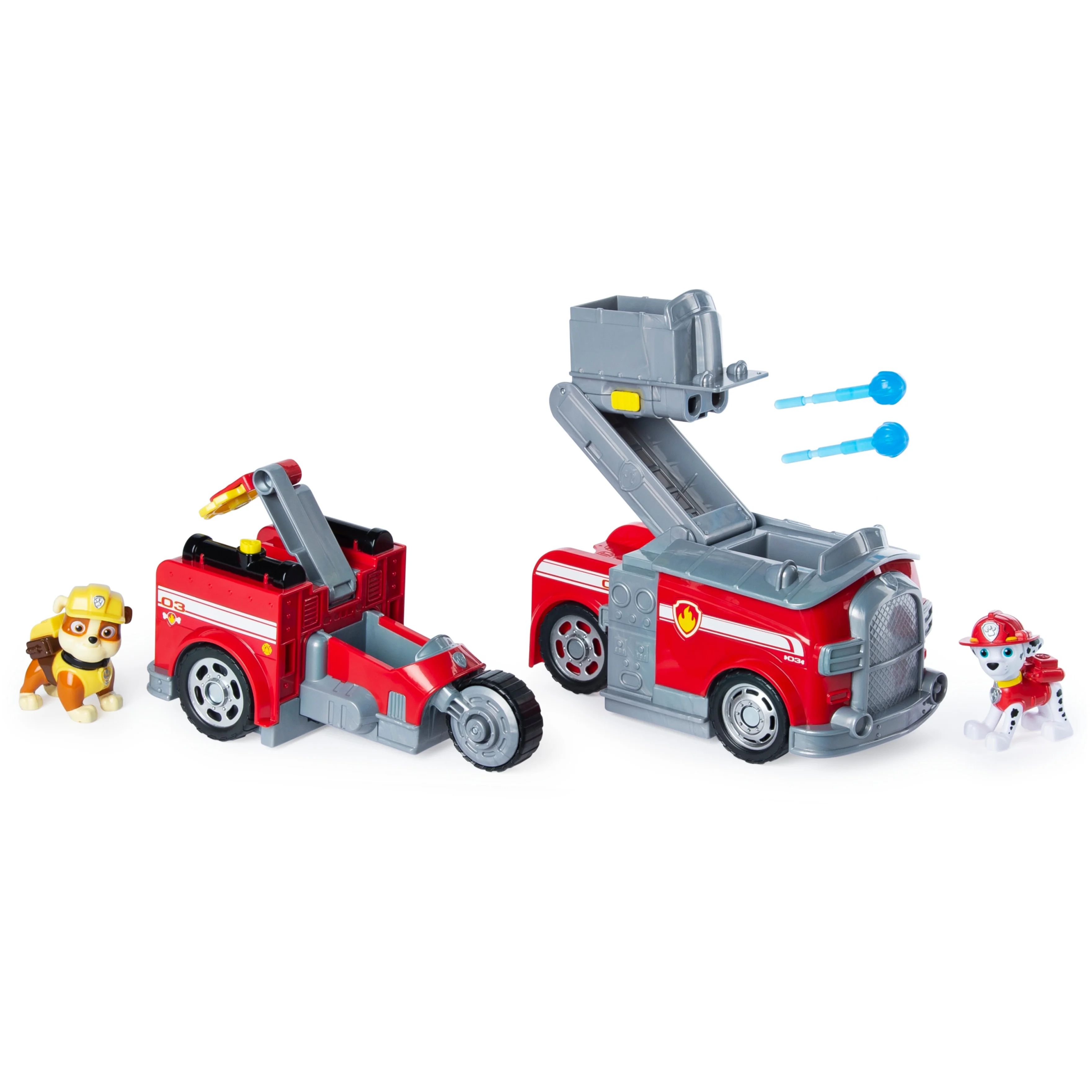 PAW Patrol, Marshall Split-Second 2-in-1 Transforming Fire Truck Vehicle with 2 Collectible Figur... | Walmart (US)