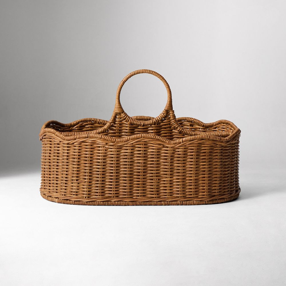 Scallop Rattan Diaper Caddy | West Elm (US)