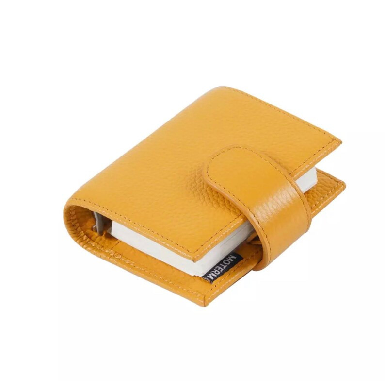Moterm A9 regular yellow Real genuine Pebbled leather|Journal Planner|notebook Binder| 3 rings| D... | Etsy (US)