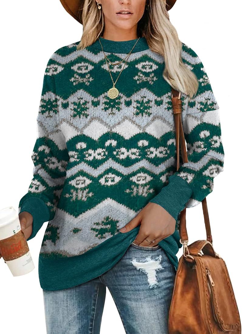 Amazon.com: Womens Tops Dressy Casual 2022 Christmas Ugly Sweaters Overiszed Sweatshirt M : Cloth... | Amazon (US)
