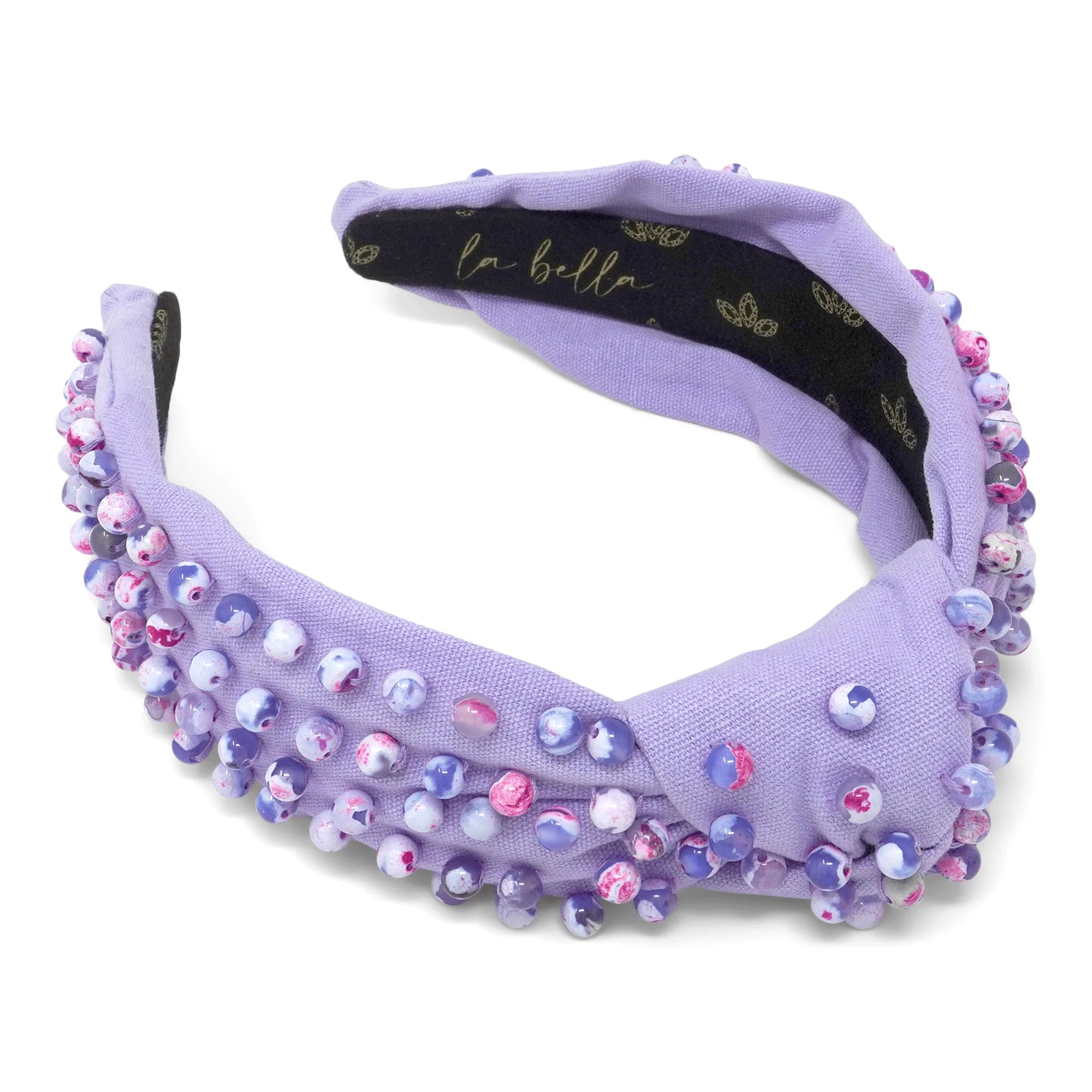 Lilac Bloom Fire Agate Knotted Canvas Headband | La Bella Shop