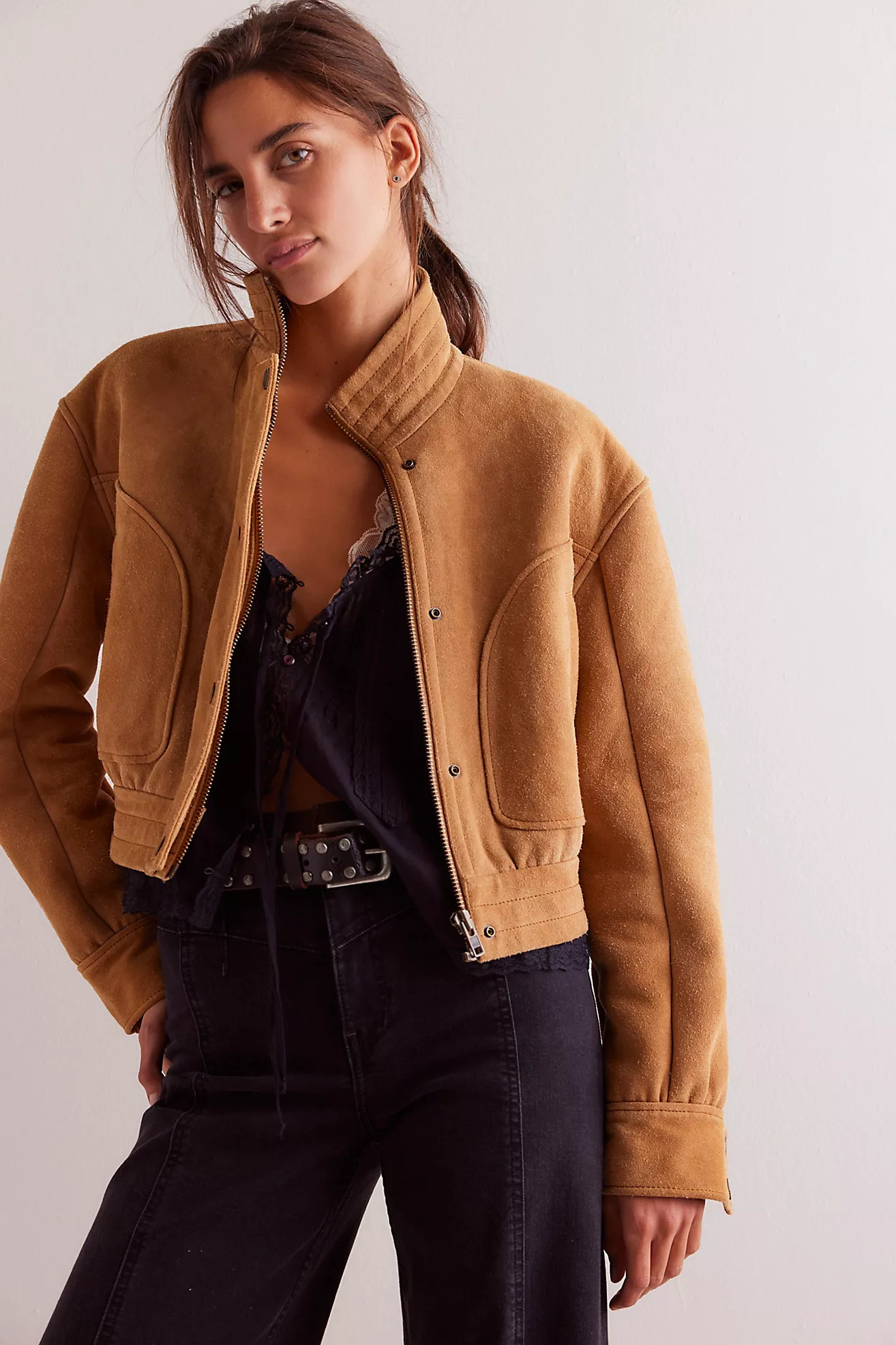 We The Free Wes Suede Bomber | Free People (Global - UK&FR Excluded)